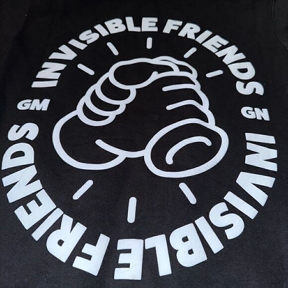 Invisible Friends Black & White Hoodie Size Small - Picture 9 of 10